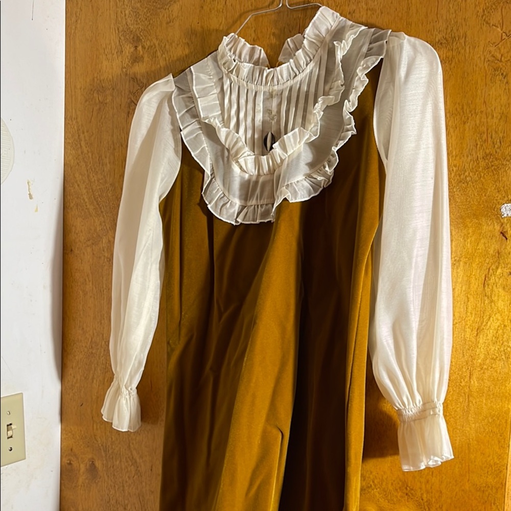 Elegant White and Brown Kids Dress victorian costume